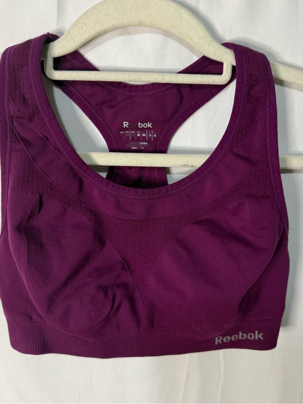 Reebok Women's Deep Plum Racerback Sports Bra Size M